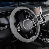 Оплетка SKYWAY Standart-1 М (370-390мм) Серая экокожа